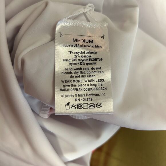 Mara Hoffman Reese NWT Pink Red Paisley Rashguard One Piece Swimsuit Size M - Picture 10 of 15